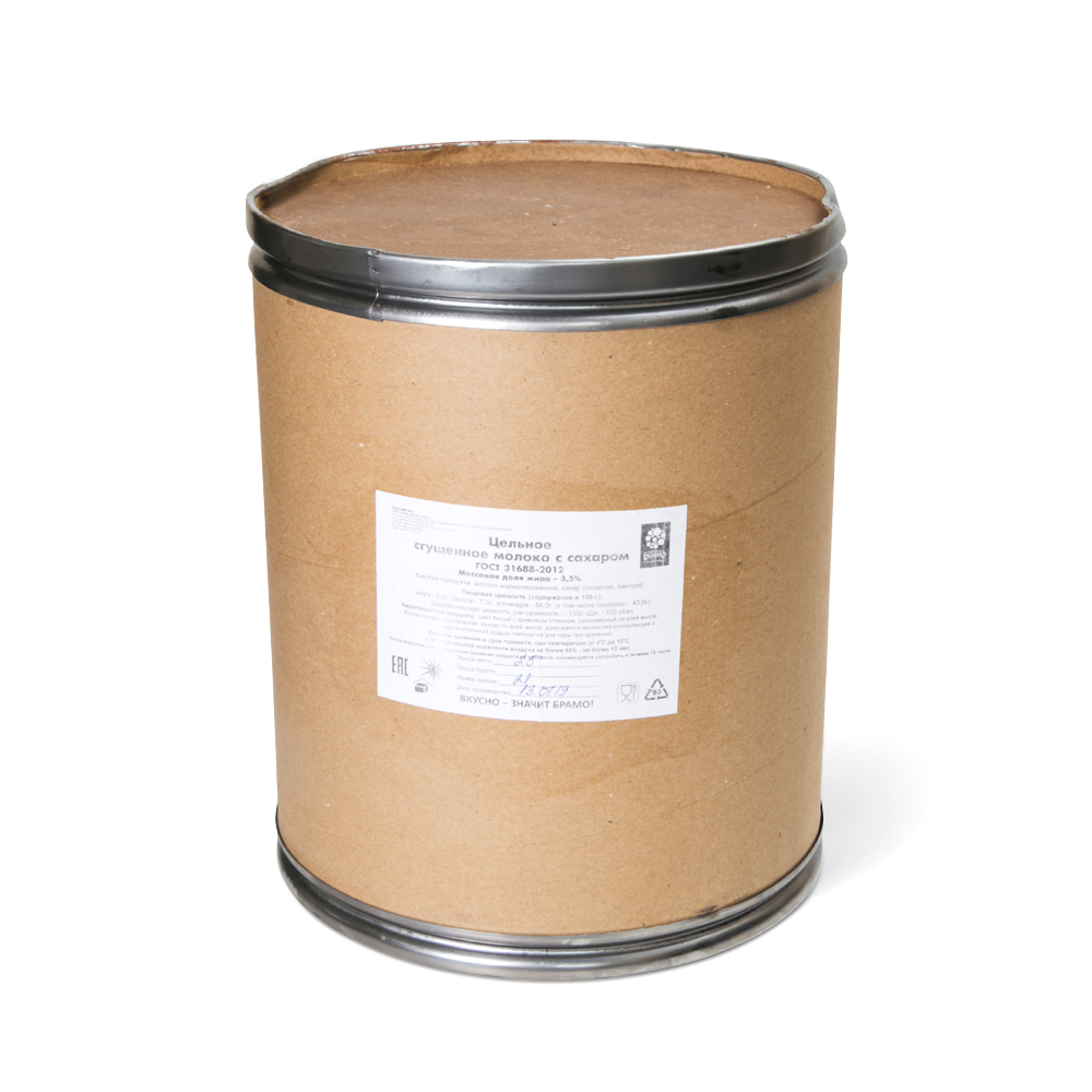 Сгущенное молоко с сахаром БРАМО 25 кг