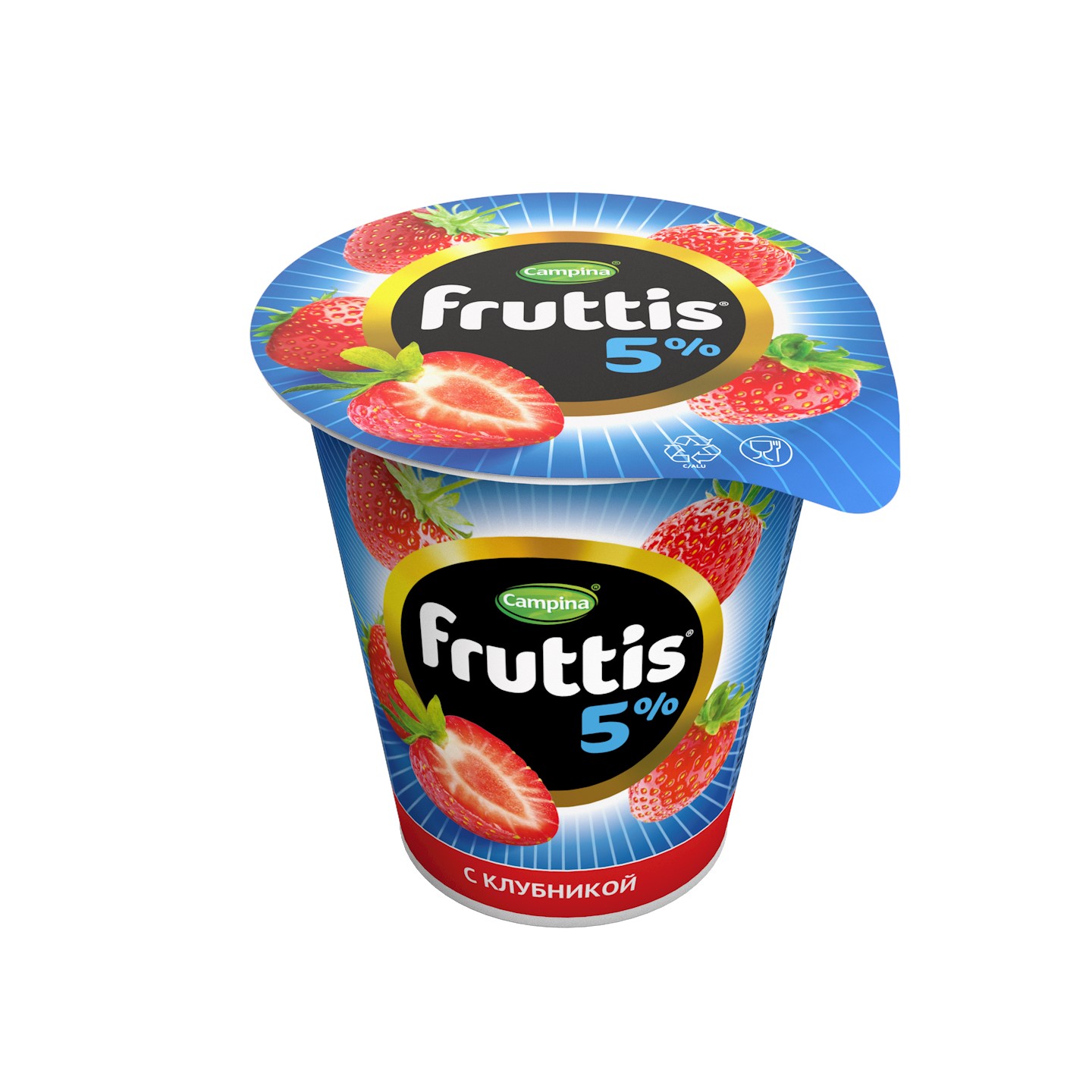 Йогурт Фруттис слив.лаком со вкусом клубники стакан