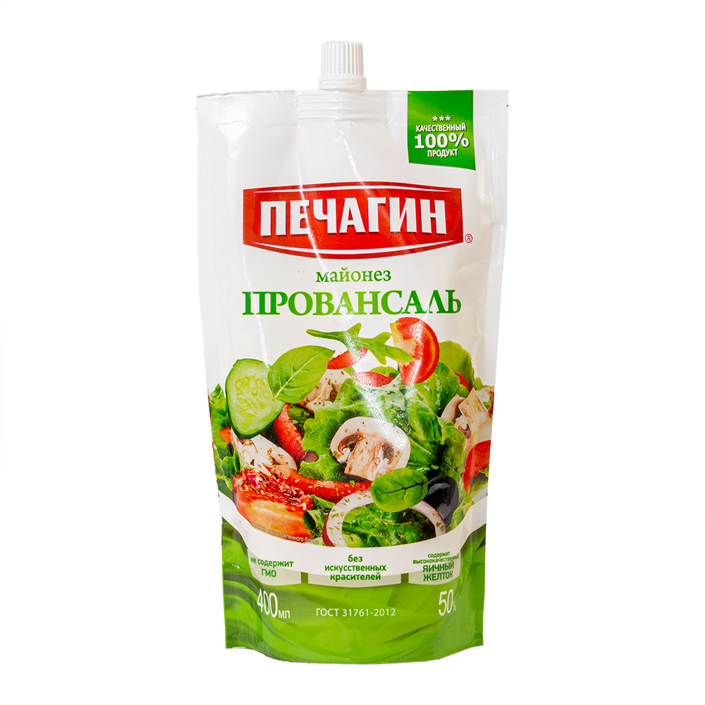 Майонез Печагин Провансаль 50% 400мл дой-пак