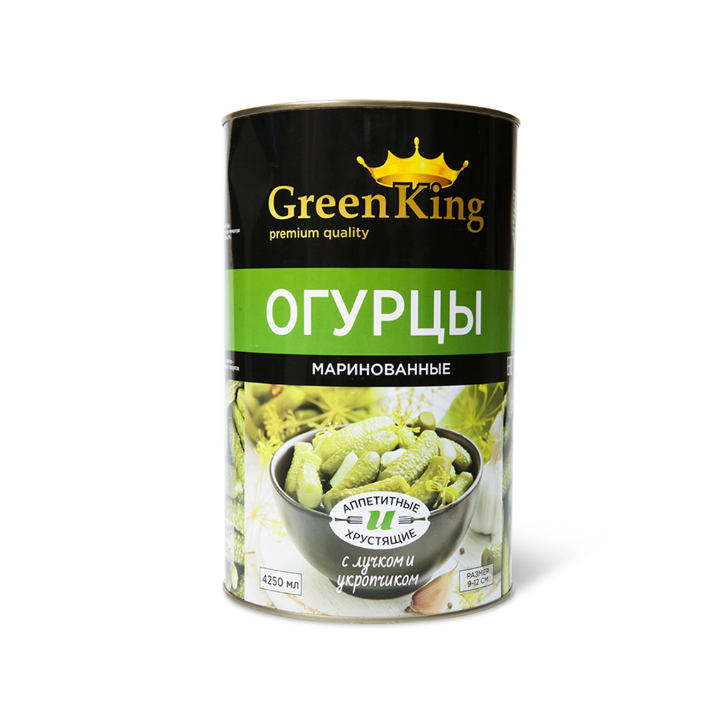 Огурцы маринованные Green King 6-9 см 4250 мл  ж/б
