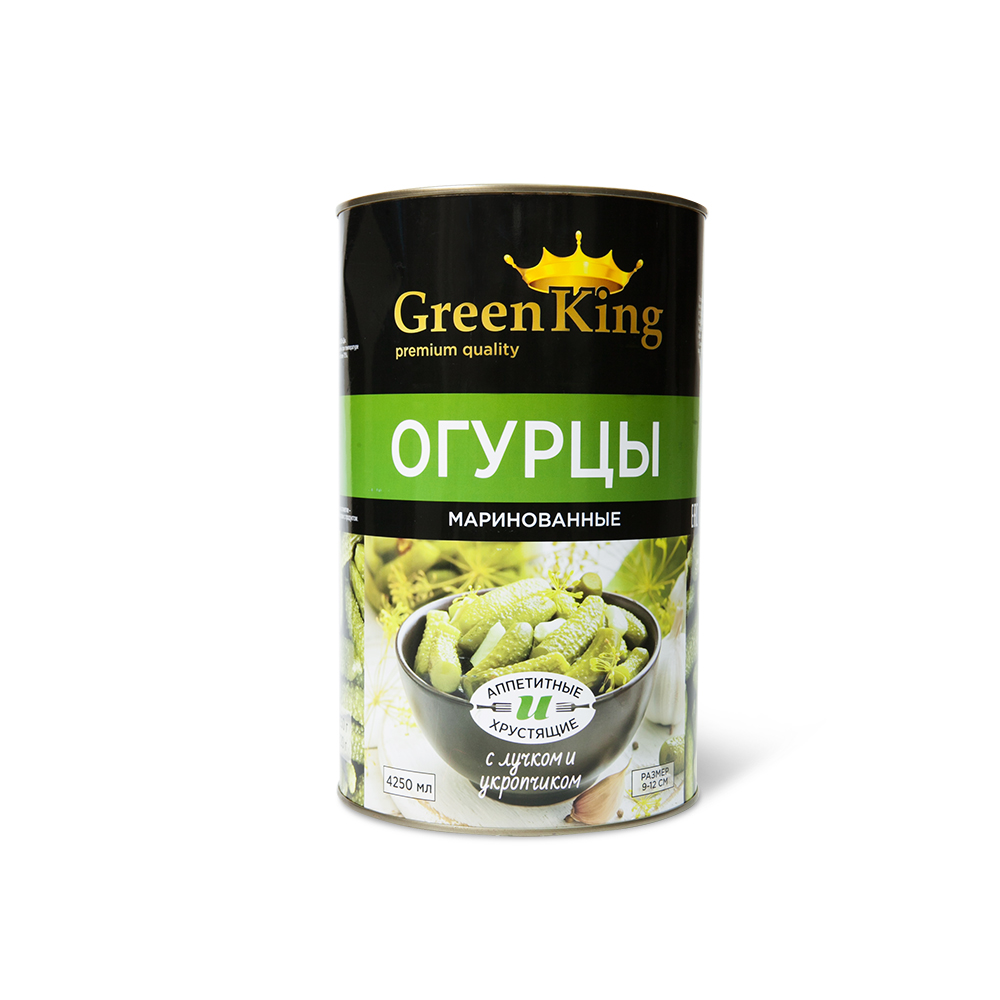 Огурцы маринованные Green King 9-12 см 4250 мл ж/б