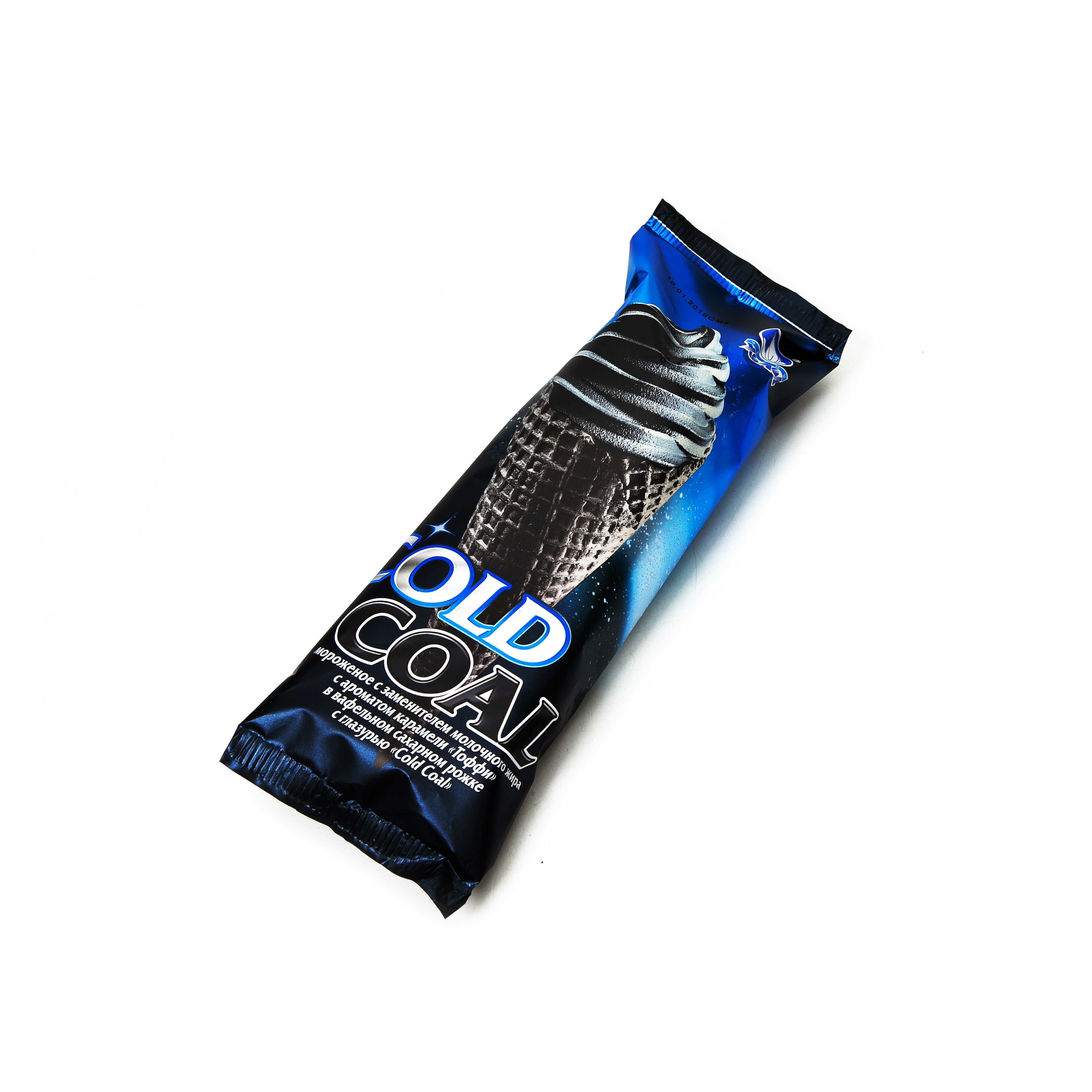 Рожок НЧ Cold Coal со вкусом Тоффи с шок. глазурью 80 г/ 30 шт.