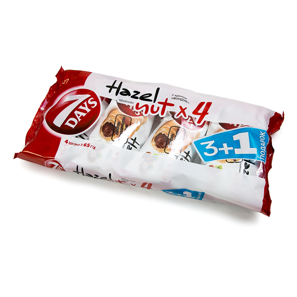 Круассан 7DAYS с кремом фундук 3+1 (65 гр х 4 шт)