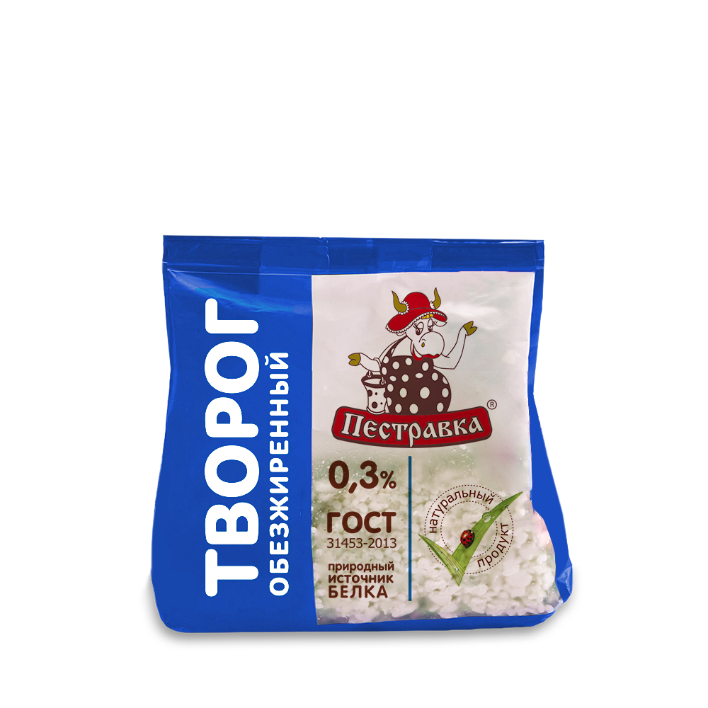 Творог Пестравка 0,3% 200г Стабилобэг