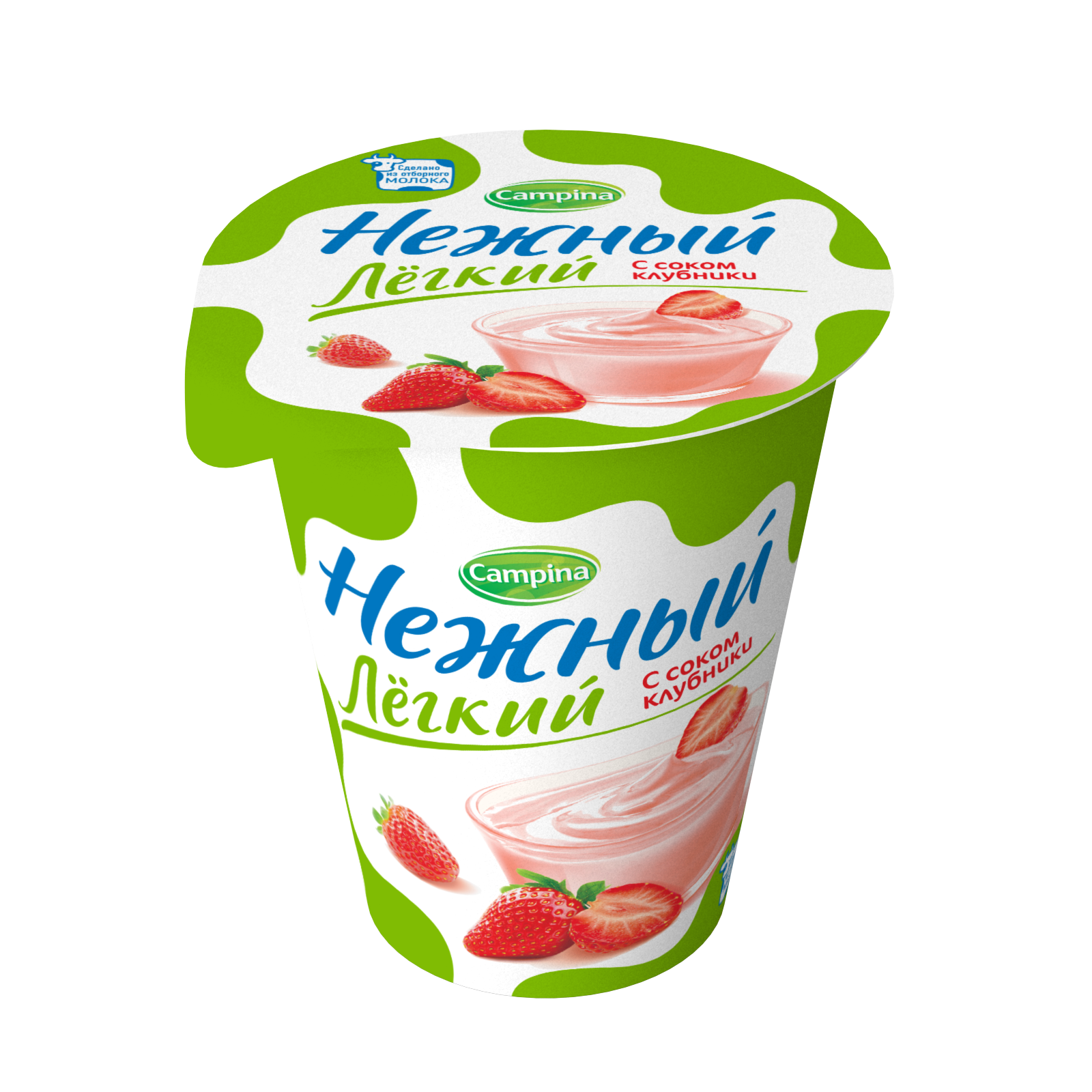 Нежный легкий с соком 320г 0.1% (клубника) Пр.йог.паст