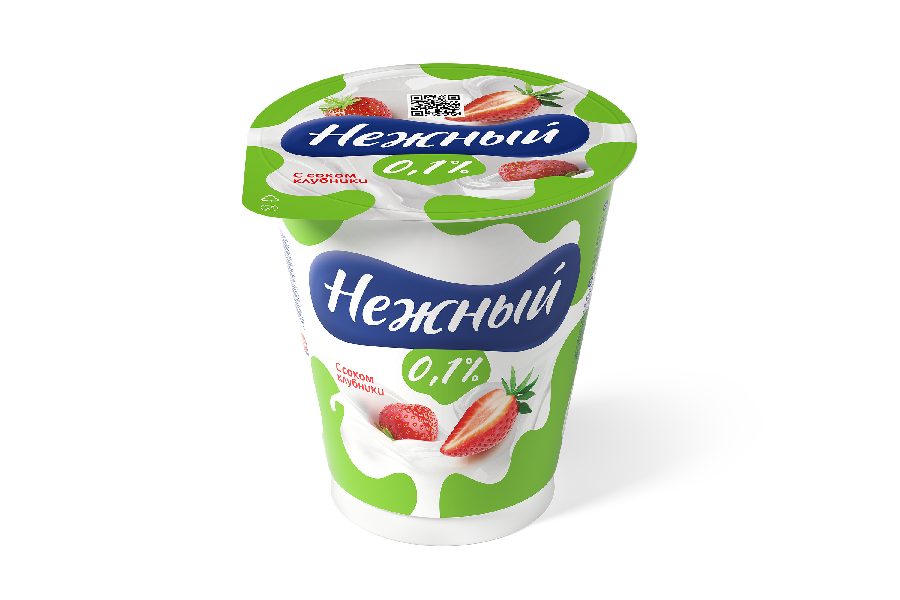 Нежный легкий с соком 320г 0.1% (клубника) Пр.йог.паст