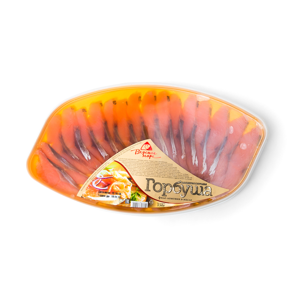 Горбуша филе кусочки Вкусное море в масле 150 г