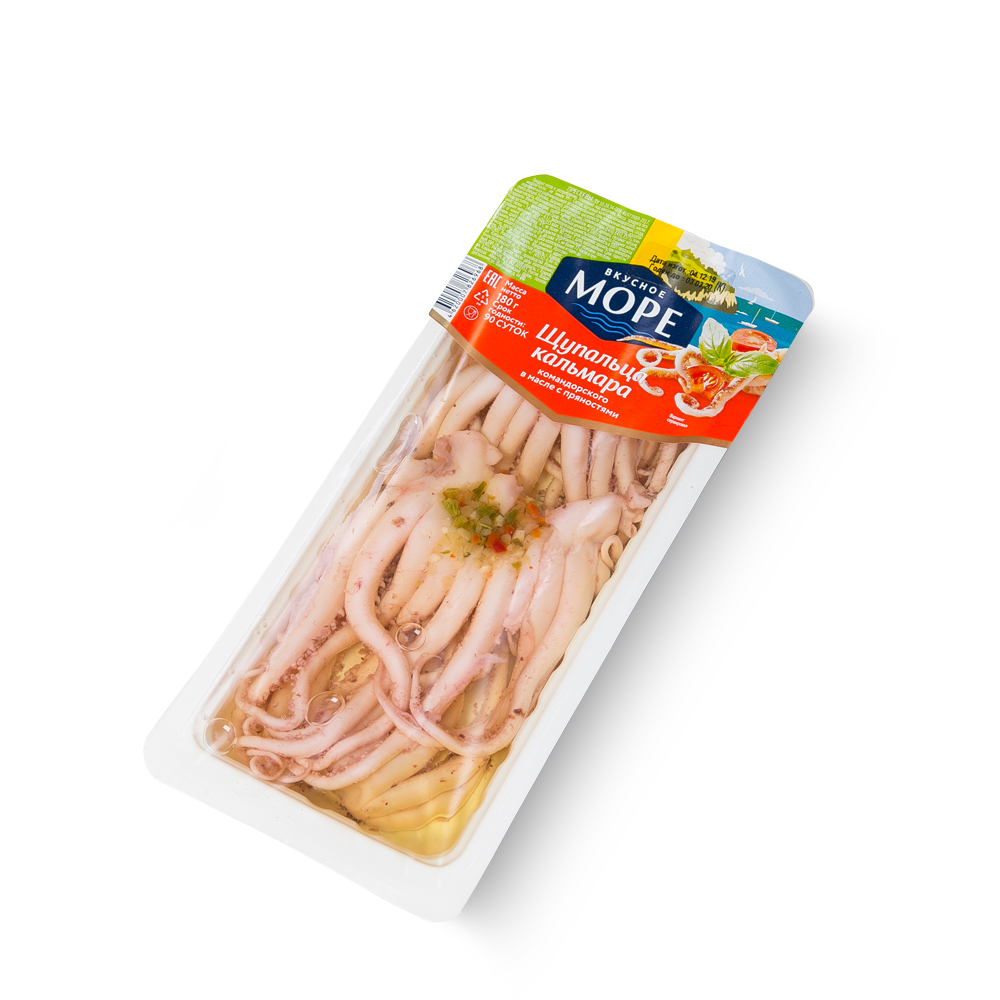 ВМ Кальмар щупальца в масле 180г в/у