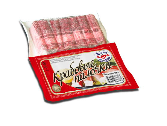 Палочки крабовые Время крабов 100г