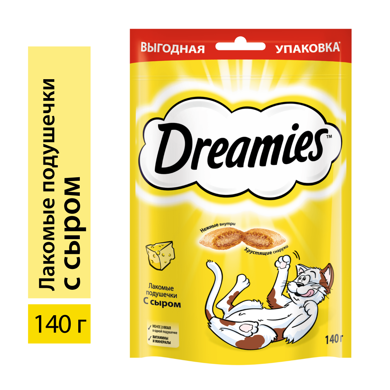картинка Лакомство для кошек Dreamies подушечки с сыром,12х140г от магазина Одежда+