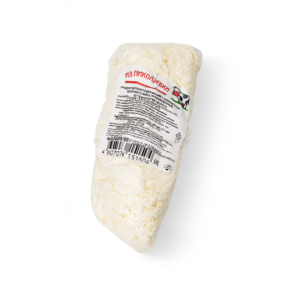 Продукт творожный с заменителем молочного жира Из Николаевки 18% 0,5 кг