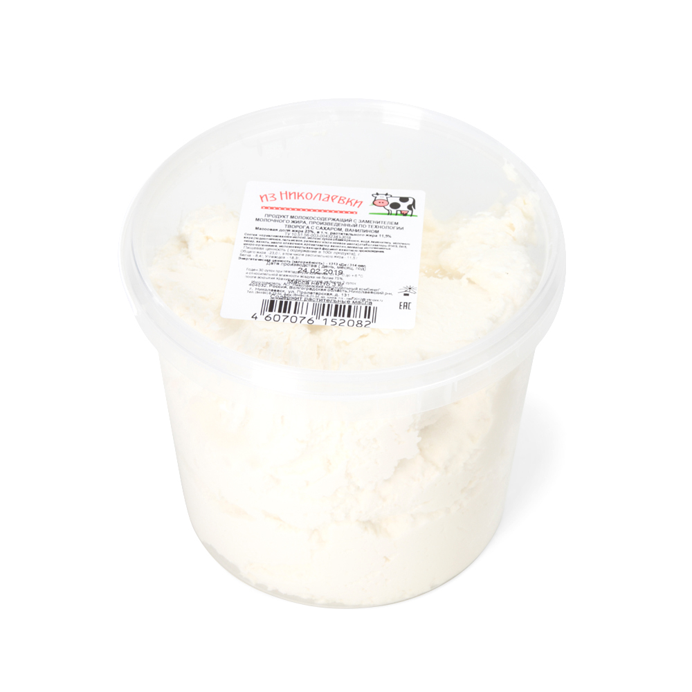 Продукт творожный с заменителем молочного жира Из Николаевки со вкусом ванили 23% 3 кг