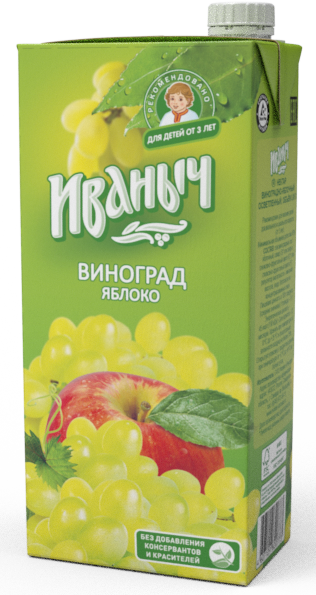 Нектар Иваныч Яблоко-виноград 0,95л/12 шт
