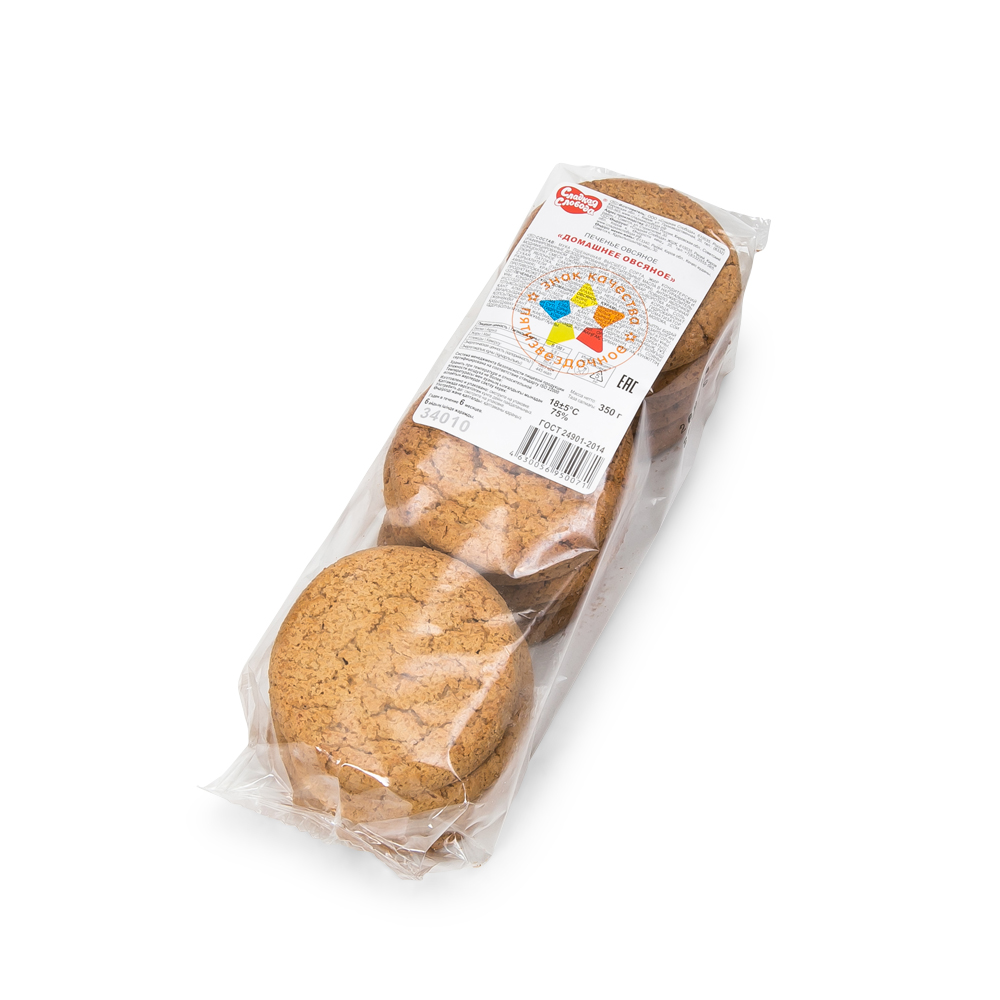 Печенье Сладкая Слобода Домашнее овсяное расфасованное 18*350г