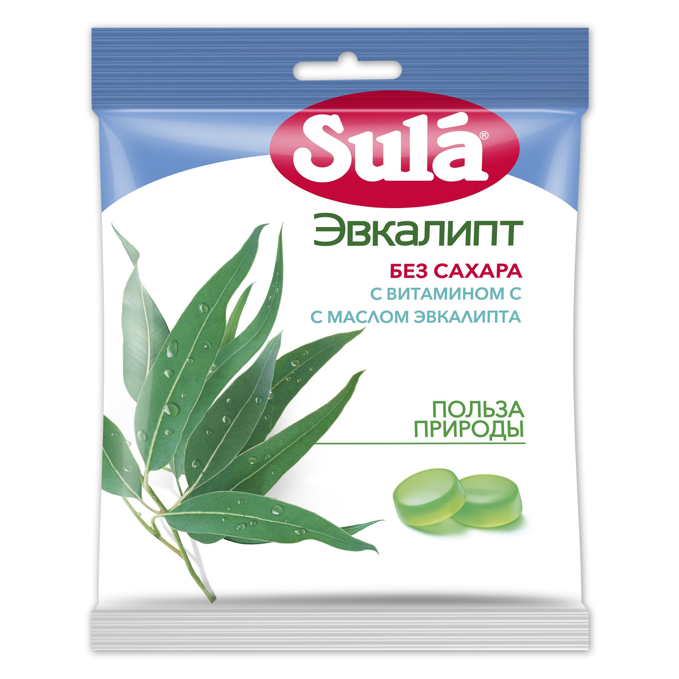 Леденцы без сахара Sula Эвкалипт, 60 г х 20шт НДС 10%