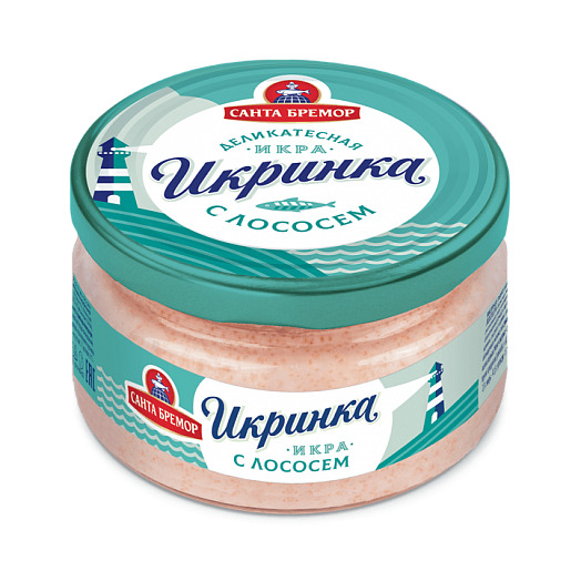 Икорное рыбное изделие. Икра деликатесная "Икринка" с копченым лососем 160 г