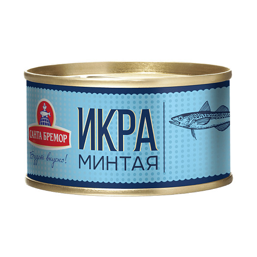 Икра минтая "Люкс" деликатесная "Санта Бремор" ж/б 130г
