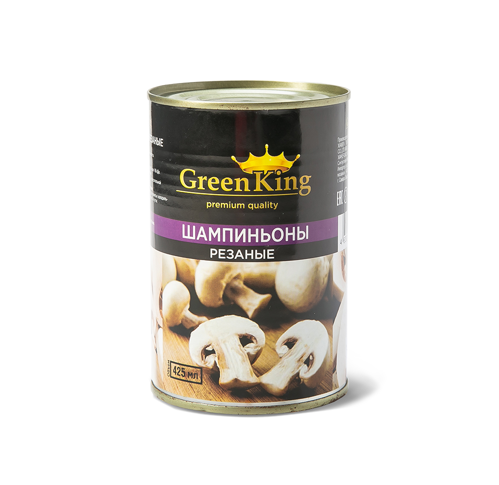 Шампиньоны Green King 425мл рез. ж/б (200 г)
