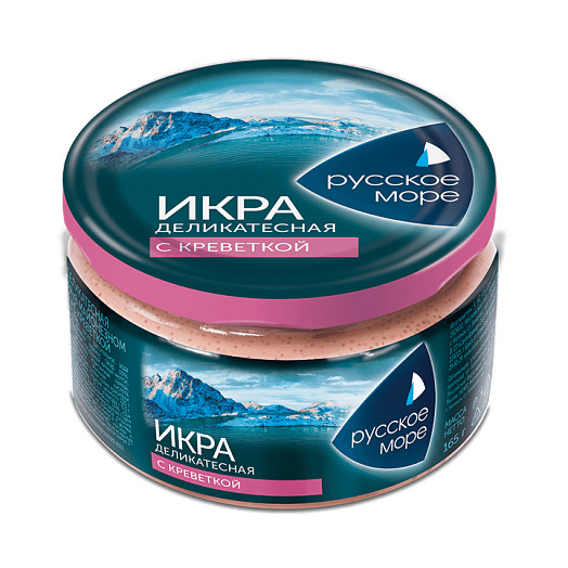 Икорное рыбное изделие. Икра деликатесная «Русское море» с креветкой 165г 1/6 NEW