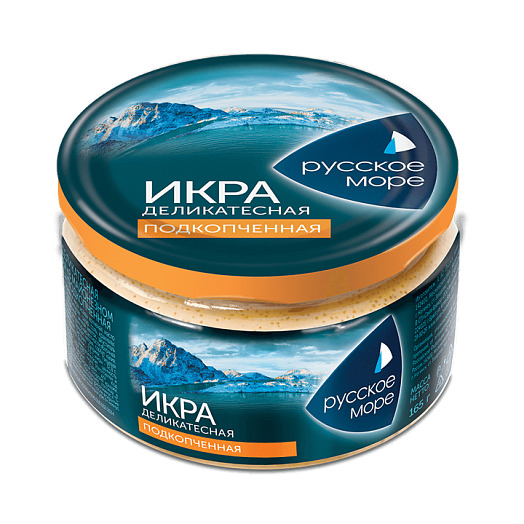 Икорное рыбное изделие. Икра деликатесная «Русское море» подкопченная 165г 1/6 NEW
