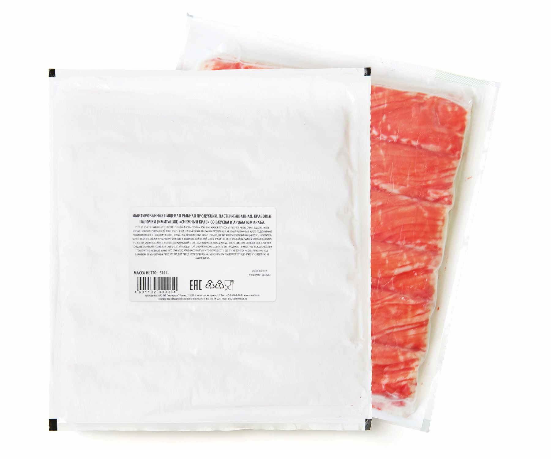 Крабовые палочки Снежный краб Меридиан зам. 500гр 1/10