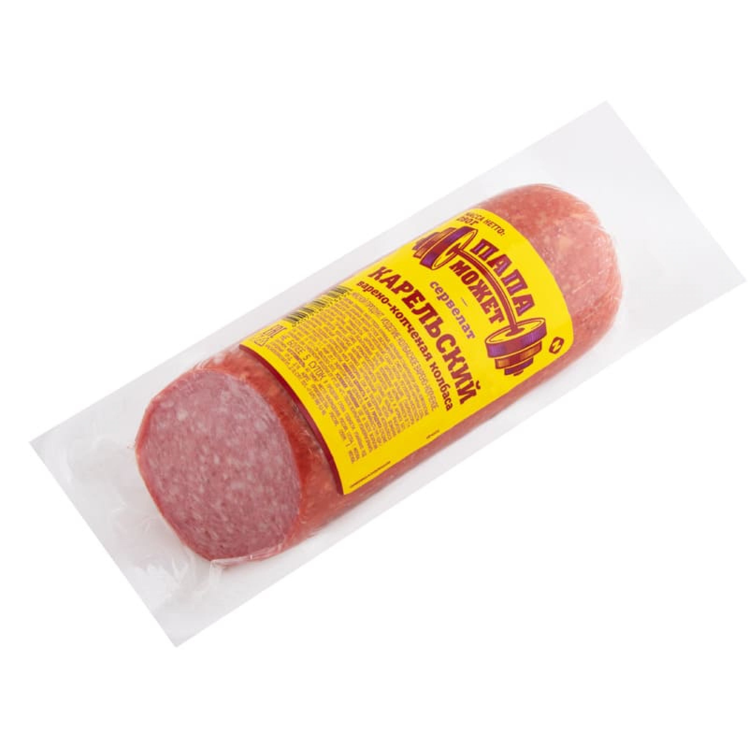Колбаса в/к Папа Может сервелат Карельский в/у 0.28 кг