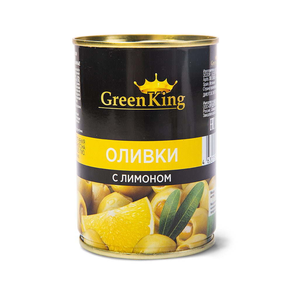 Оливки Green King фаршированные лимоном ж/б 290 мл (сухой вес 110 г)