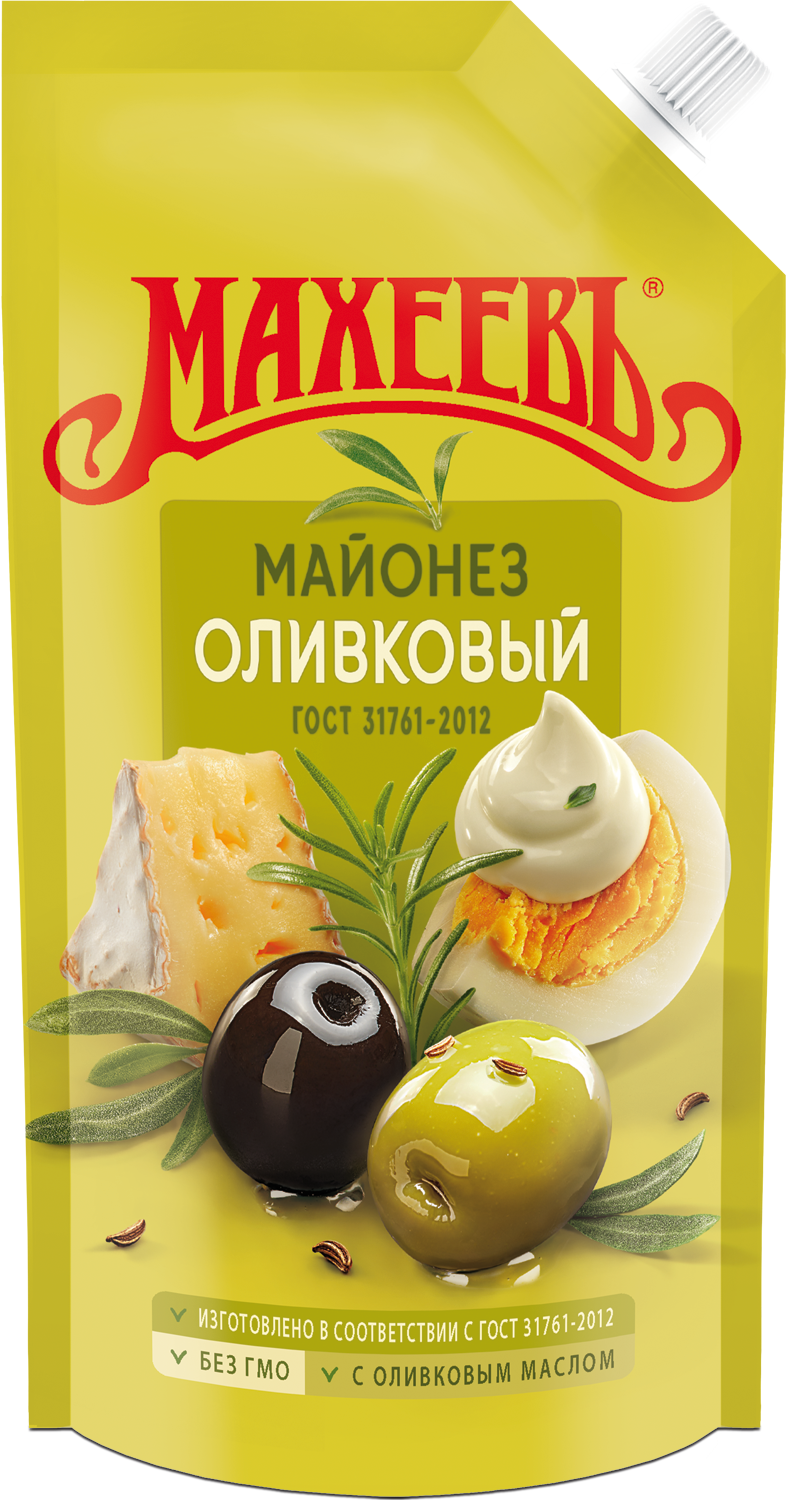 Махеев Оливковый Майонез 200 мл 67% ДПДЗ 20 шт.