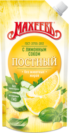 Махеевъ Соус майонезный Постный лим. сок 200 мл 30% 20 шт.