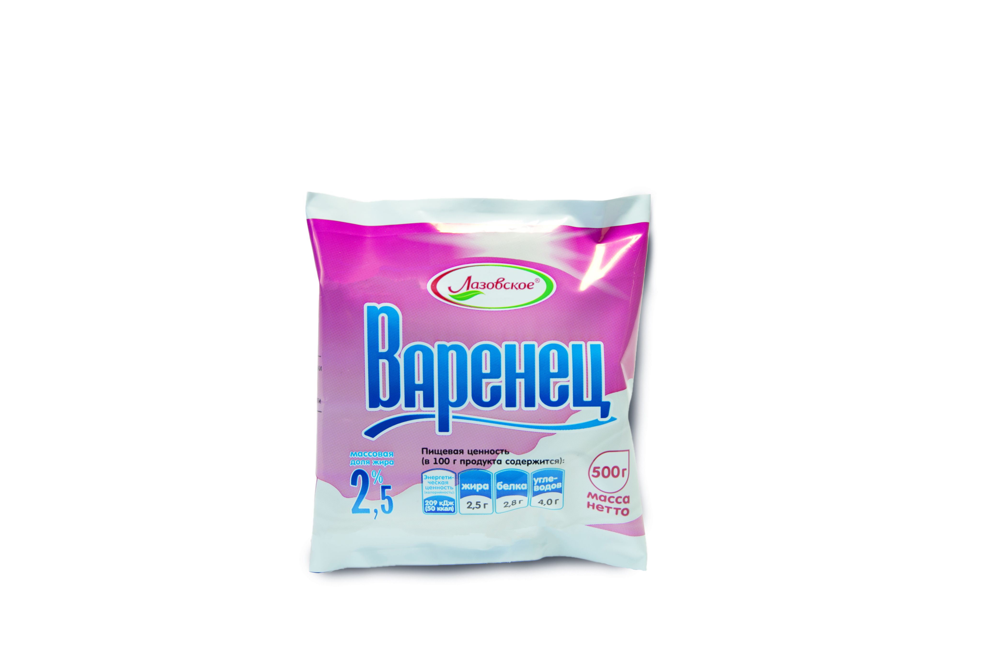 Варенец мдж 2,5% Лазовский 500г поли-пак