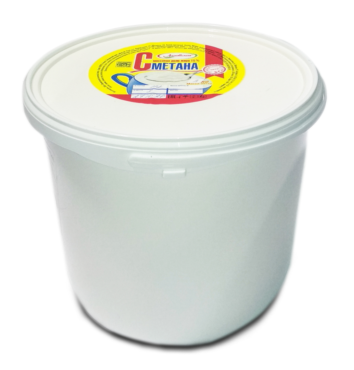 Сметана мдж 15% Лазовская  5кг  ведро