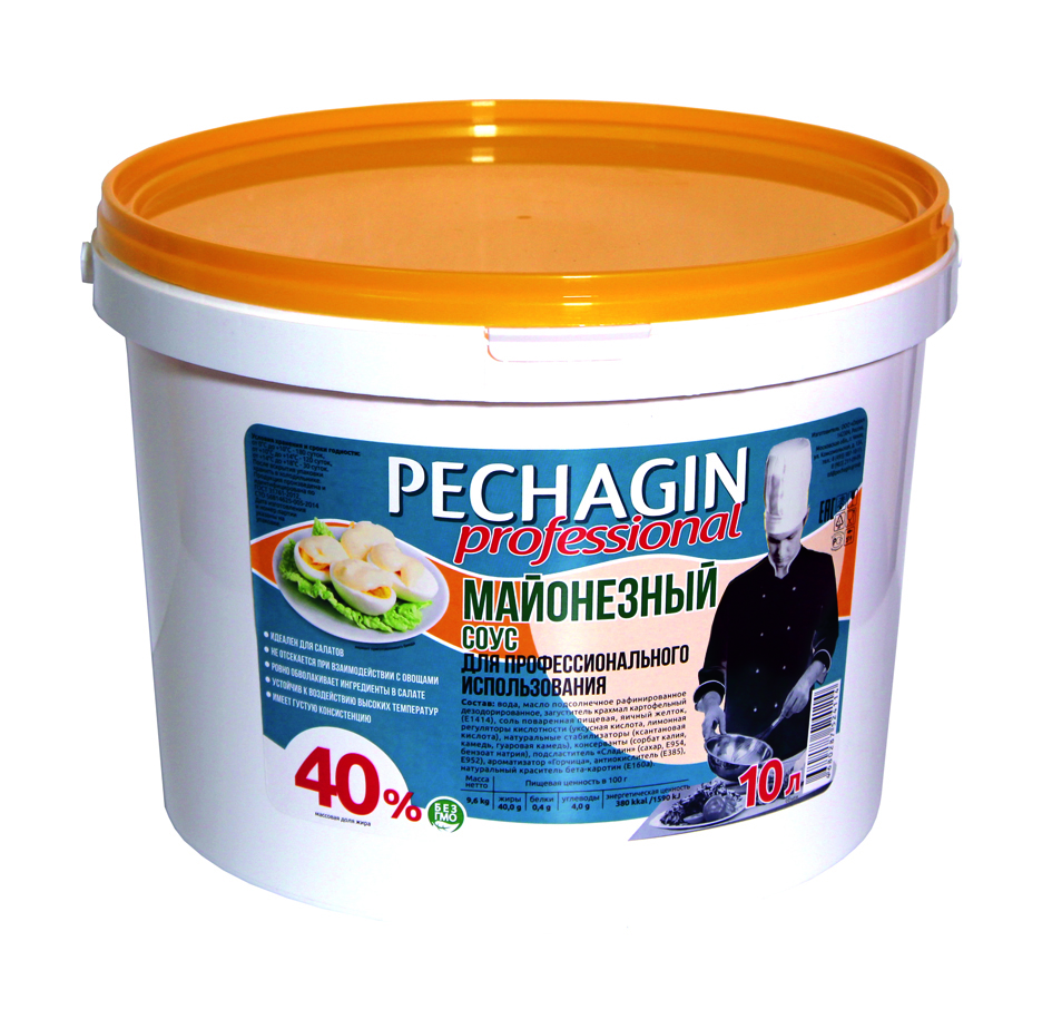 Майонезный соус Профи 40% 10л Печагин (9,6 кг)