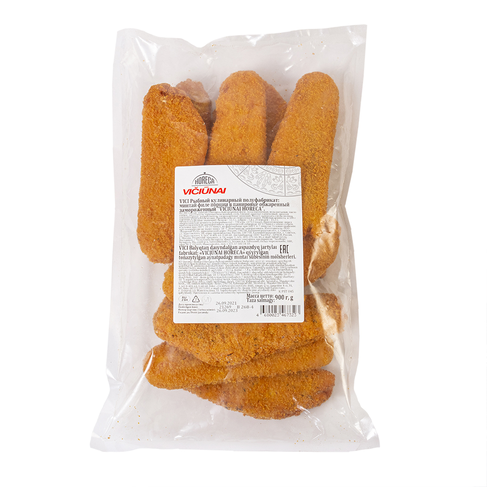 Минтай филе порции в панировке обжаренный VICI HORECA 900 г
