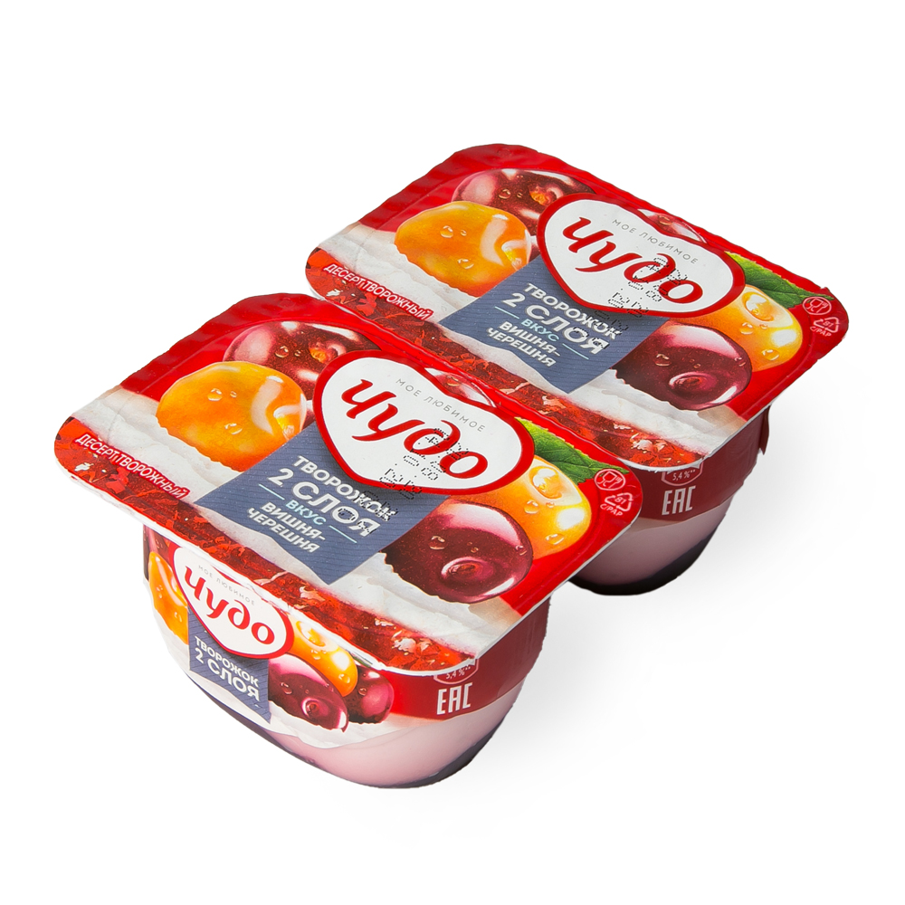 Десерт Творожный Чудо 100г 4% вишня-черешня (8 шт) СТ