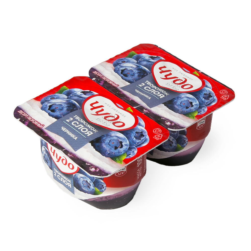 Десерт Творожный Чудо 100г 4,2% черника (8 шт) СТ