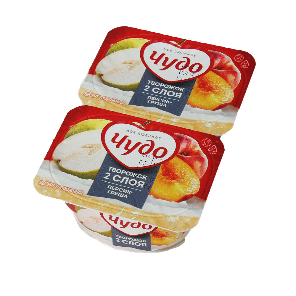 Десерт Творожный Чудо 100г 4,2% персик-груша (8шт) СТ