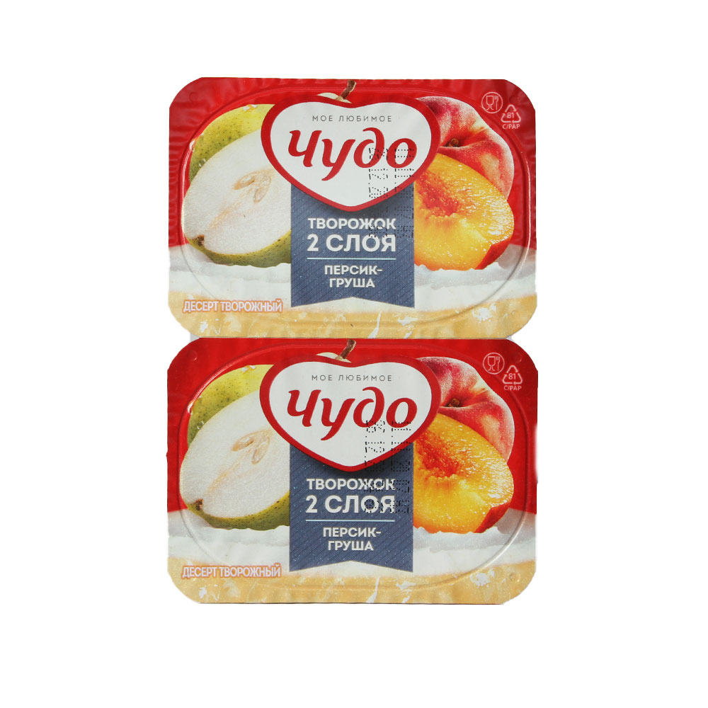 Десерт Творожный Чудо 100г 4,2% персик-груша (8шт) СТ