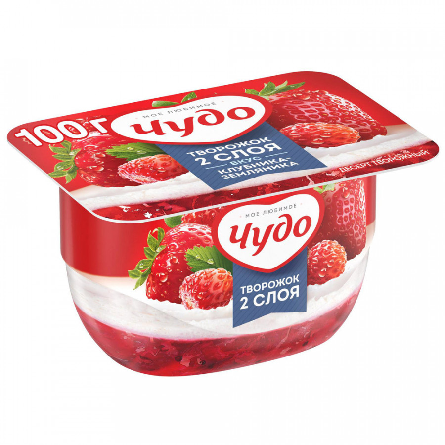 Десерт Творожный Чудо 100г 4% клубника-земляника (8шт) СТ