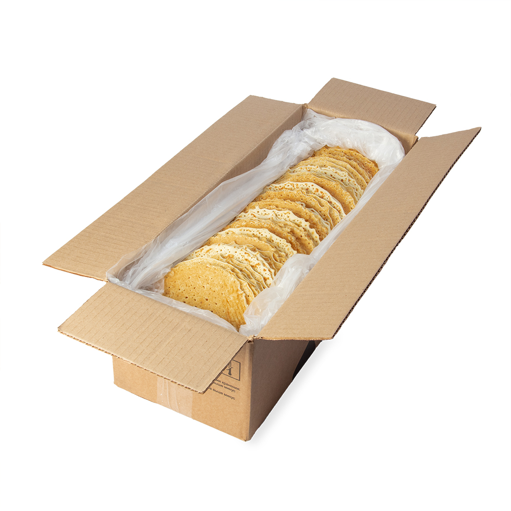 Блинчики "Домашние" б/начинки весовые диам. 17мм 4 кг (француз/труб.)