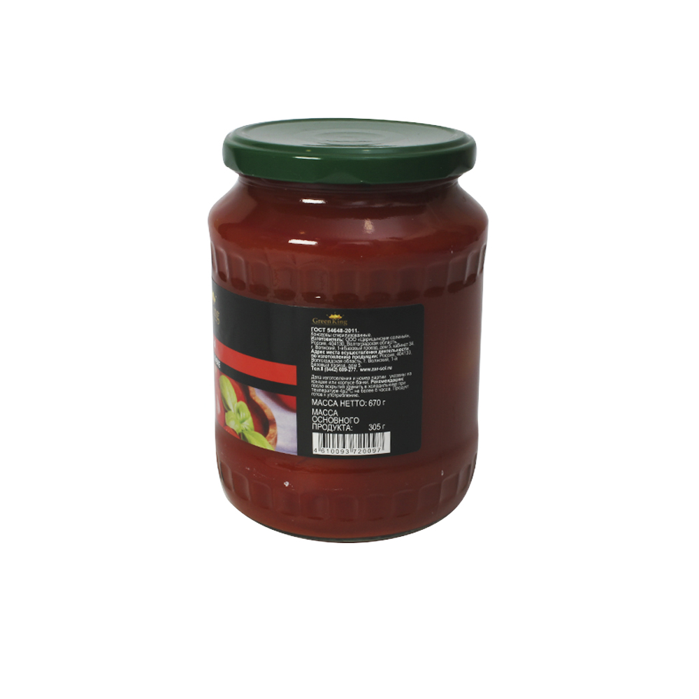 Томаты в томатной заливке ГОСТ с/б 680гр ТМ Green King