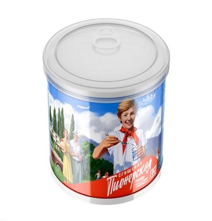 Молоко цельное сгущенное с сахаром 380 гр ГОСТ 31688-2012 «Пионерская» ж/б с крышкой