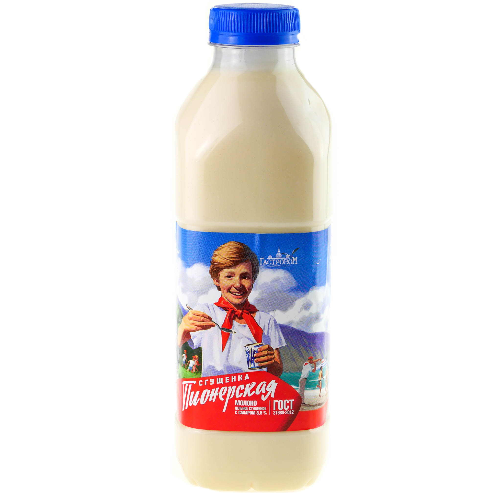 Молоко цельное сгущенное с сахаром 1 кг ГОСТ 31688-2012 «Пионерская» БУТ. ПЭТ