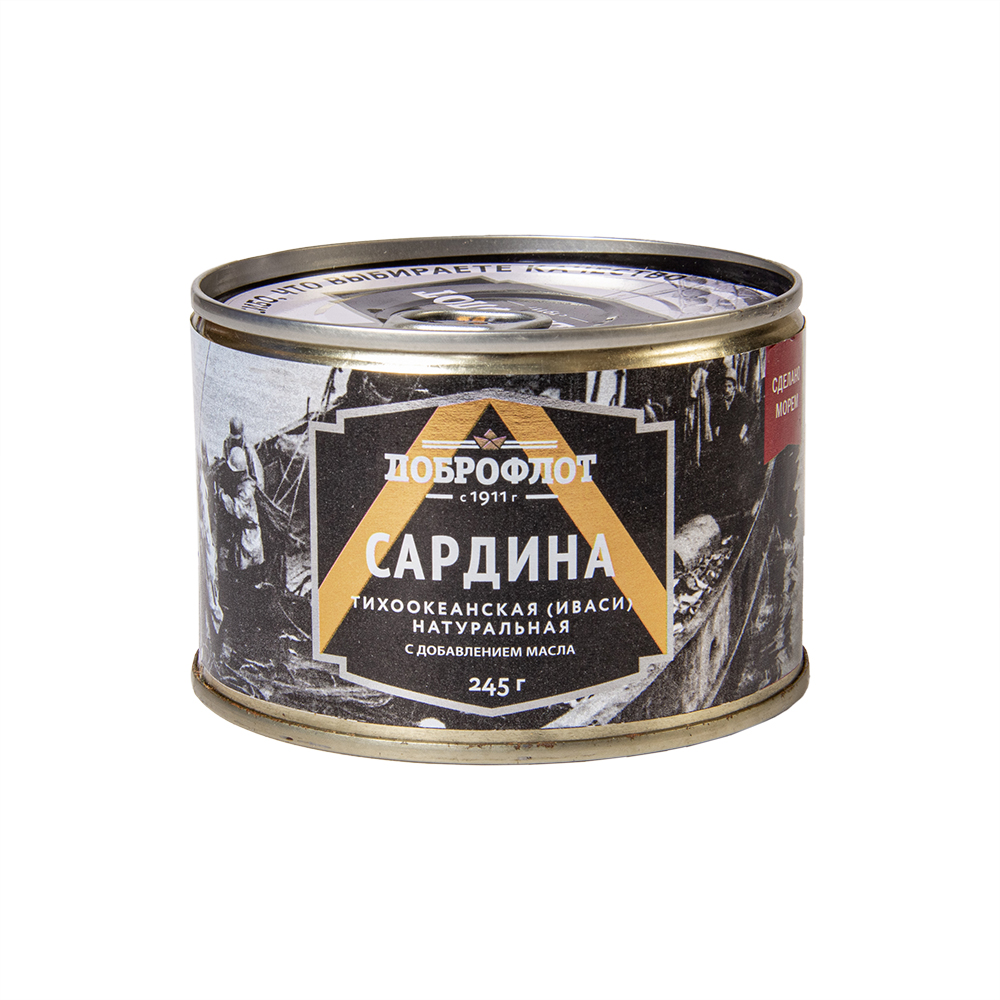 Сардина т/о (иваси) нат. ДМ б№6 245г  ТМ ДОБРОФЛОТ