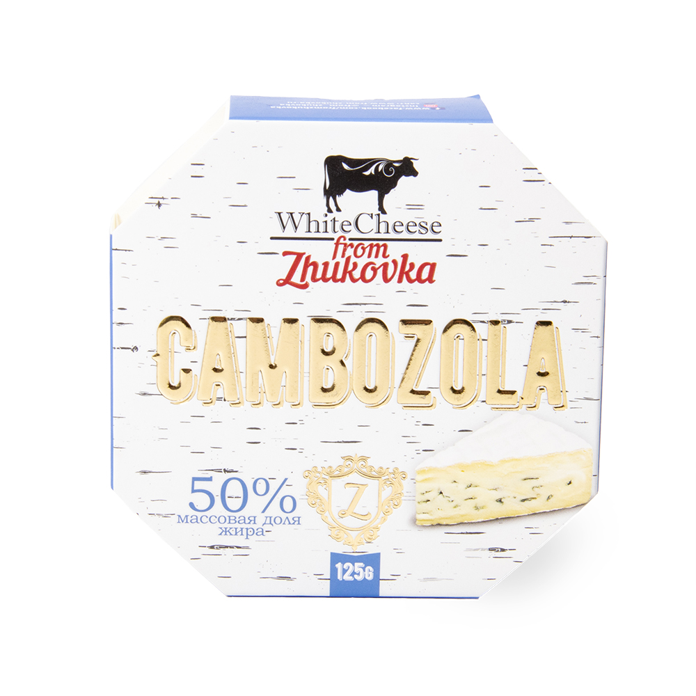 Сыр White Cheese from Zhukovka Камбоцола 50% мдж картон 125 гр