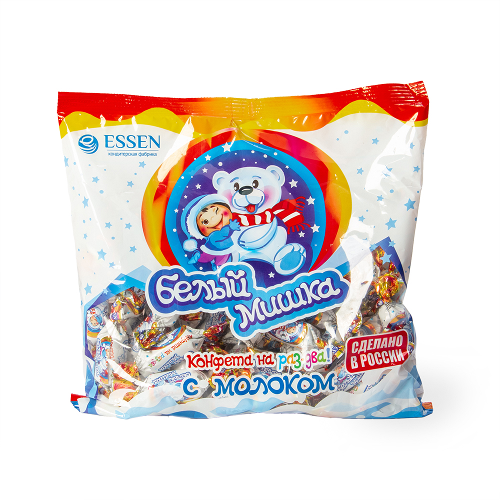 Конфета МХ "Белый Мишка", пакет 500 гр/7 шт.
