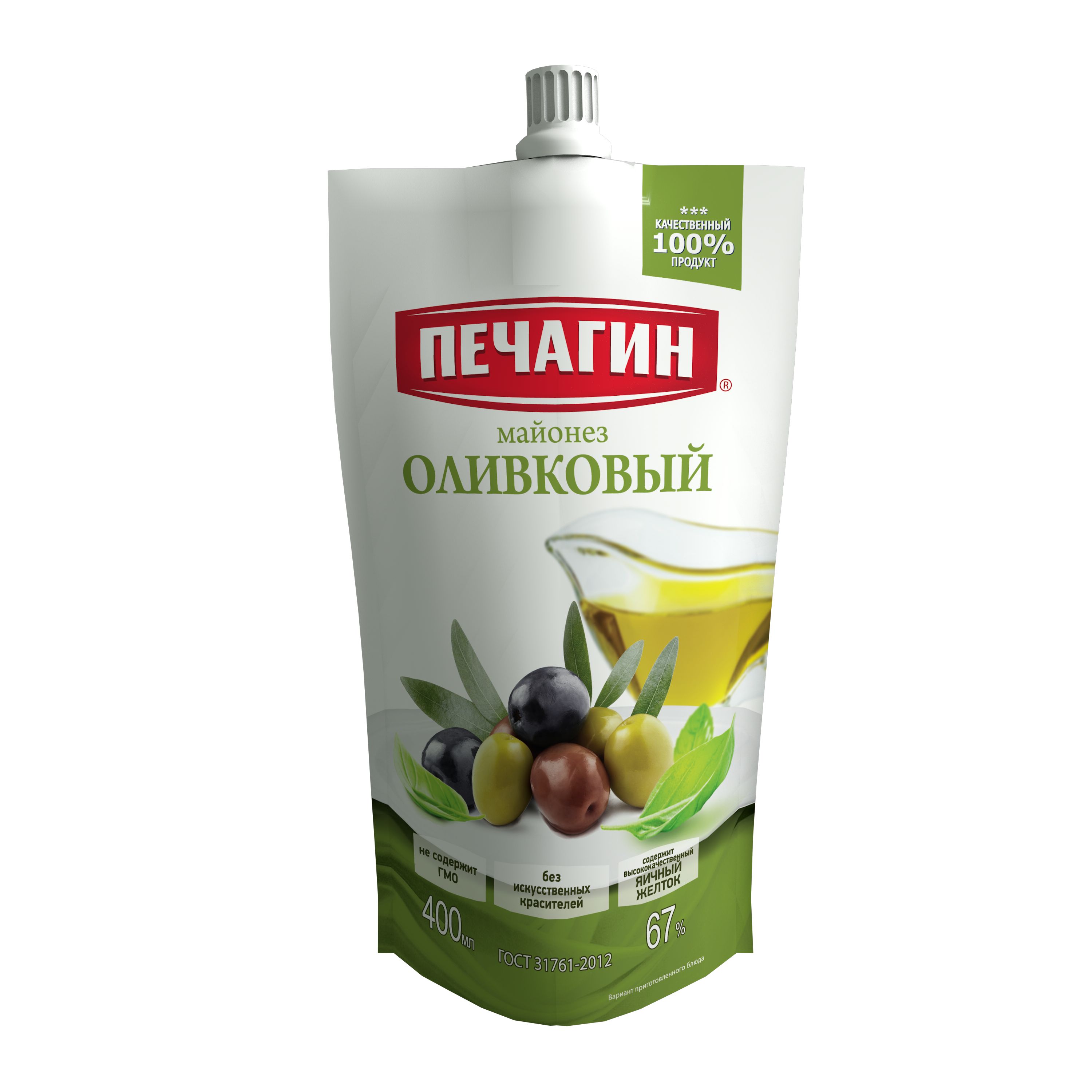 Майонез Печагин "Оливковый" 67% дой-пак 400 мл