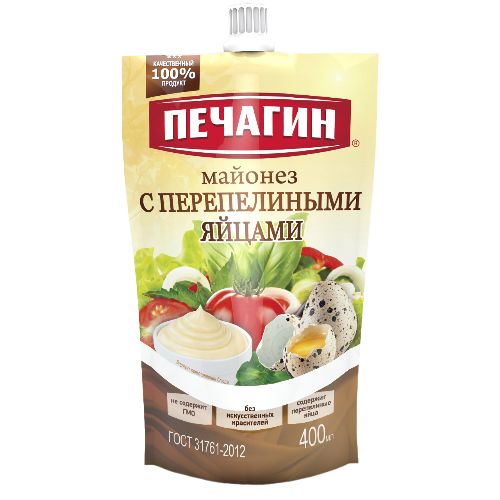 Майонез Печагин с перепелиными яйцами 50% 400мл дой-пак