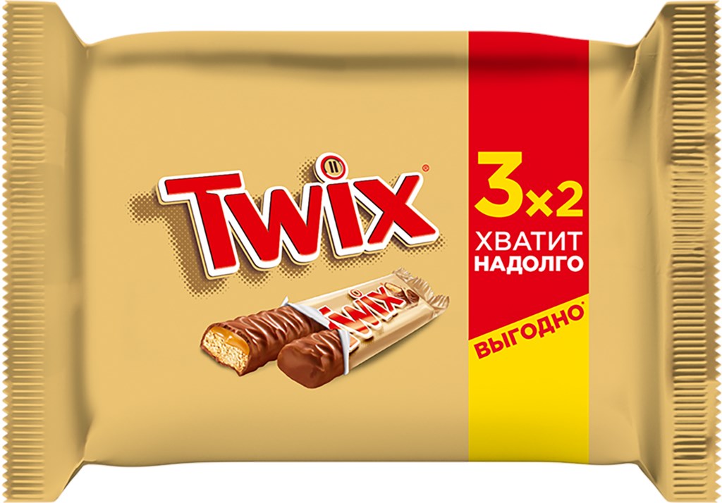 Шоколадный батончик Twix 55г, мультипак