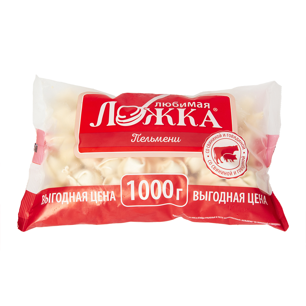 Пельмени Со свининой и говядиной ТС Любимая ложка  1 кг