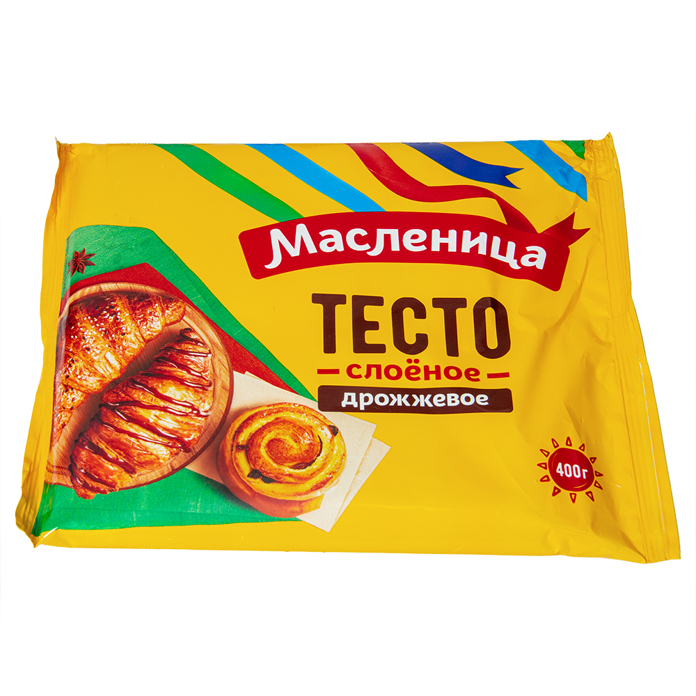 Тесто слоеное дрожжевое "Масленница" 400гр/18шт